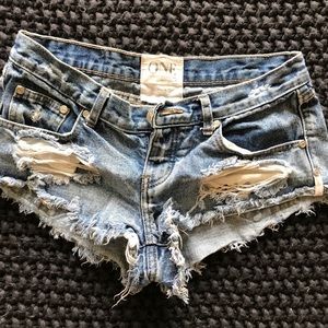 Trash Whores denim shorts